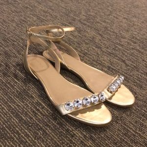 Ann Taylor Flat Gold Sandals